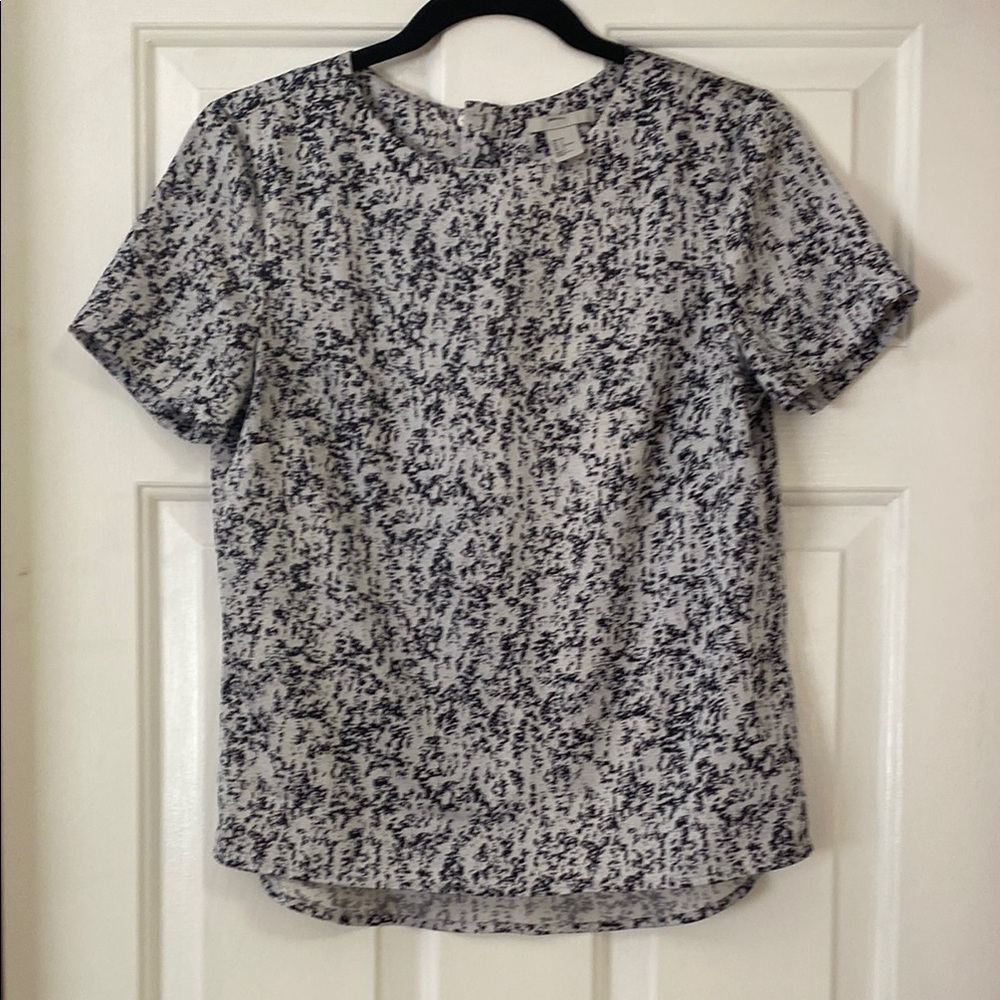 H&M Black and White Boxy Blouse